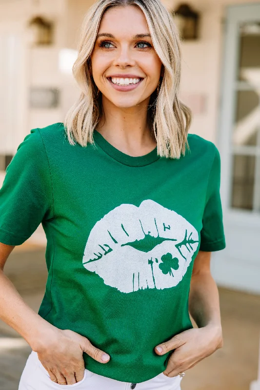 Quick-Dry T-ShirtsLucky Kiss Evergreen Graphic Tee