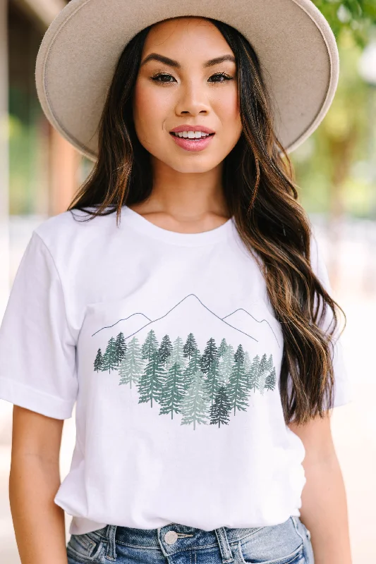 Statement T-ShirtsOff To The Mountains White Graphic Tee