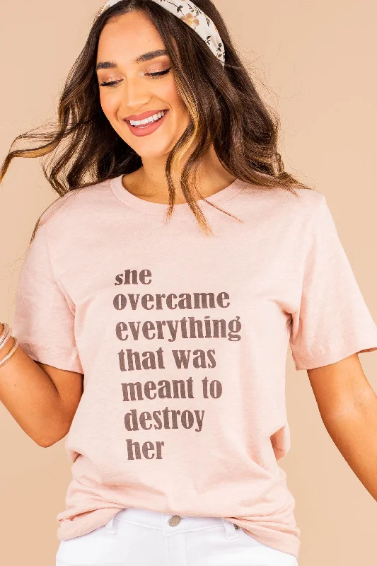 Sleep T-ShirtsShe Overcame Prism Peach Graphic Tee