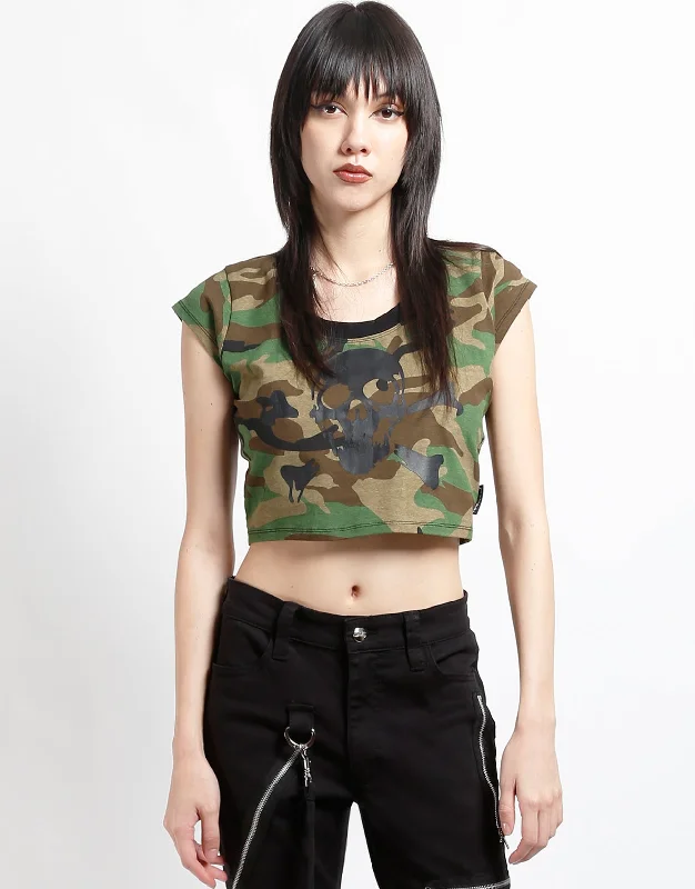 Tasseled T-ShirtsSUPER SKULL TEE CAMO