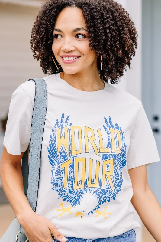 Camping T-ShirtsWorld Tour Bone White Graphic Tee