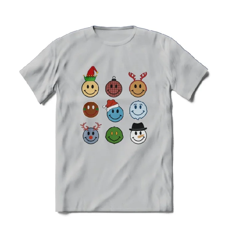 Plush T-ShirtsChristmas Smileys Graphic Tee